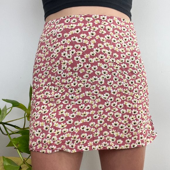 NEW Pacsun Floral Skirt - Women’s S -  Pink / Yellow - Picture 2 of 4